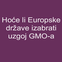 Hoće li Europske države izabrati uzgoj GMO-a?